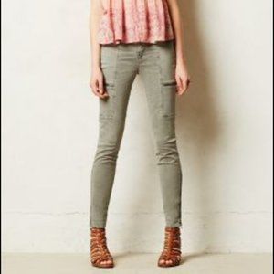 J Brand Kassidy Vint Olive Jeans Cargo Style Zippered Ankle Size 27
